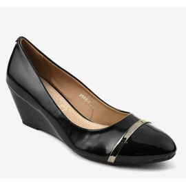 Bombas negras en la cuña X668-1 negro 1 Bombas negras en la cuña X668-1 negro 1