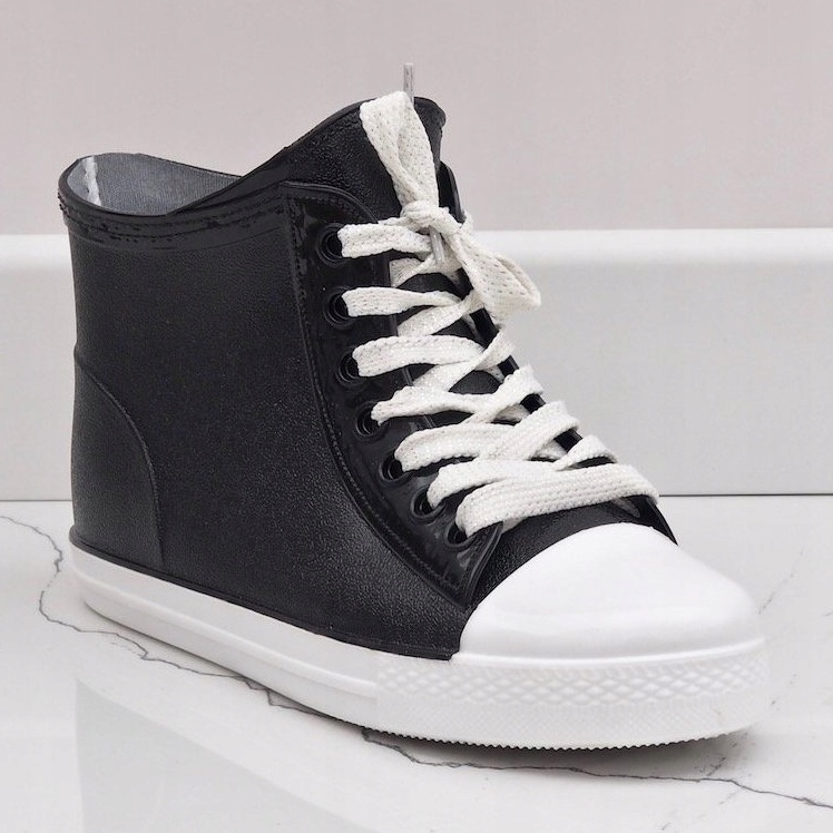 Zapatillas negras con cordones y chanclas SD527-1 negro 2