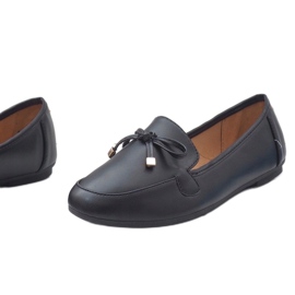 Mocasines bailarina en piel ecológica negra 9F175 negro 2