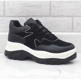 Deportivas negras de ecopiel E3260 negro 1 Deportivas negras de ecopiel E3260 negro 1