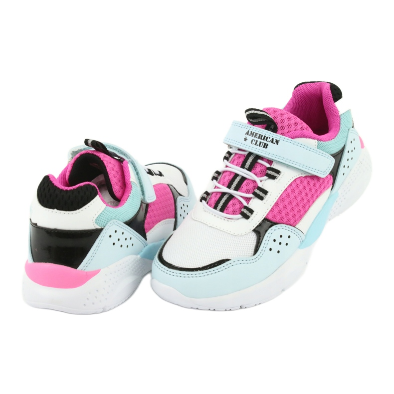 Zapatos deportivos de moda American Club ES07 blanco azul rosado 4