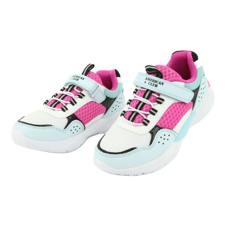 Zapatos deportivos de moda American Club ES07 blanco azul rosa 3