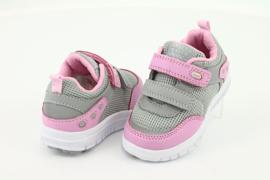 Zapatillas deportivas American Club ES23 con dos velcros rosa gris 4