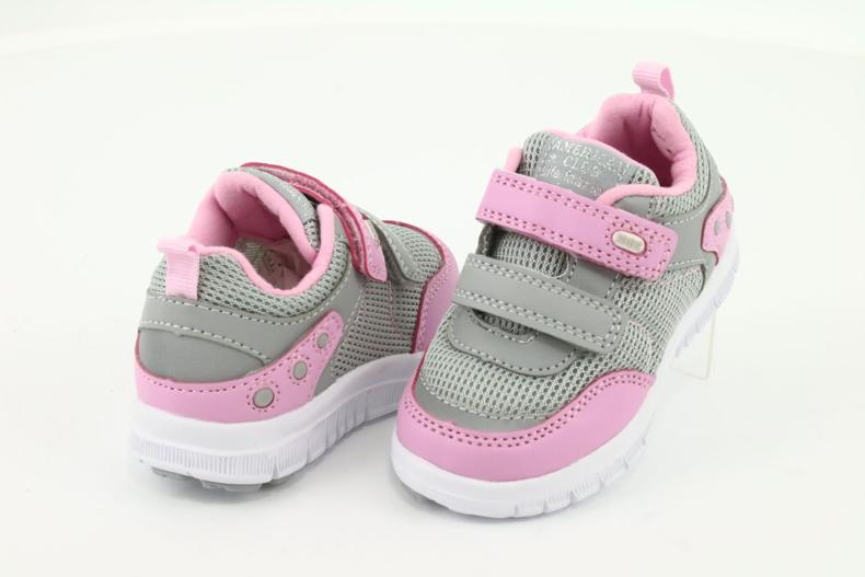 Zapatillas deportivas American Club ES23 con dos velcros rosa gris 4