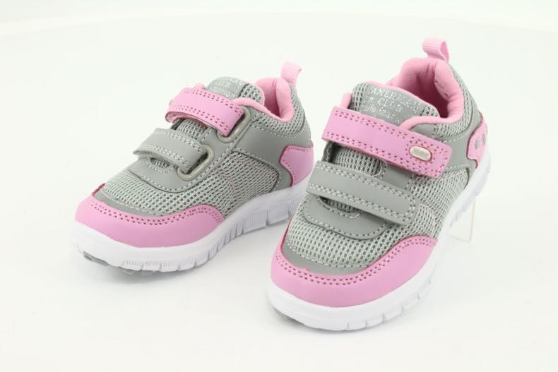 Zapatillas deportivas American Club ES23 con dos velcros rosa gris 3