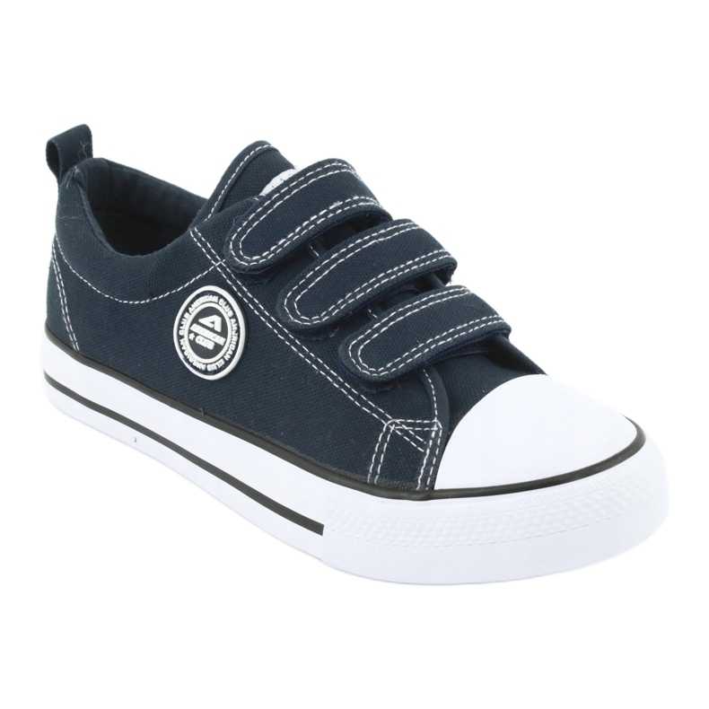 American Club Zapatillas deportivas infantiles americanas con velcro LH33 / 20 blanco azul marino 1