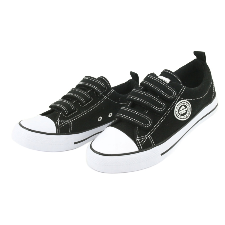 American Club Zapatillas deportivas infantiles americanas con velcro LH33 / 20 blanco negro 2