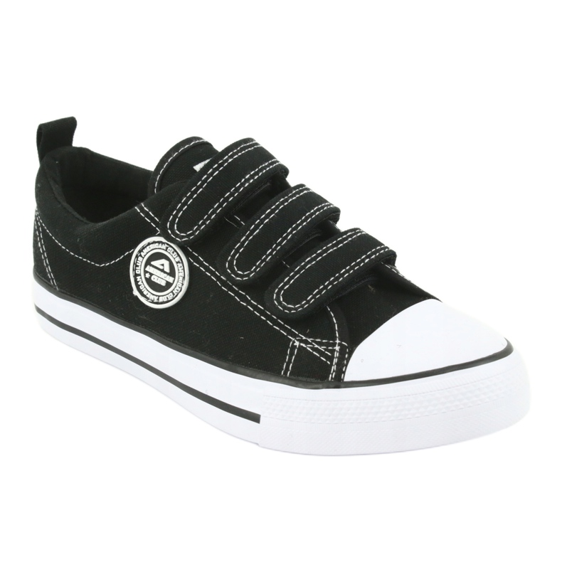 American Club Zapatillas deportivas infantiles americanas con velcro LH33 / 20 blanco negro 1