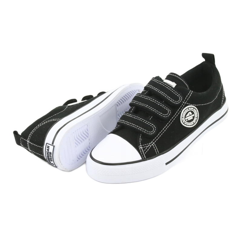 American Club Zapatillas deportivas infantiles americanas con velcro LH33 / 20 blanco negro 3