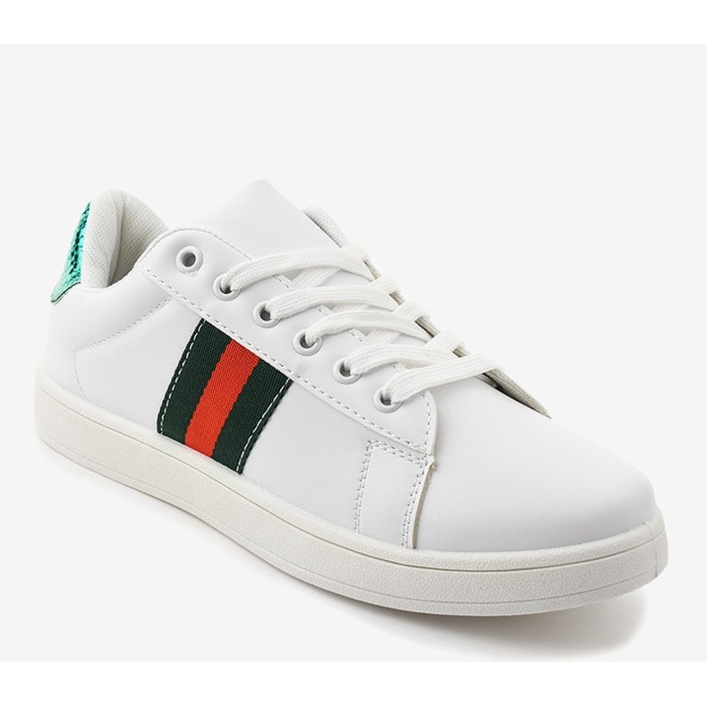 Zapatillas clásicas blancas D1903-313 blanco negro rojo verde 1