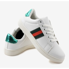 Zapatillas clásicas blancas D1903-313 blanco negro rojo verde 3