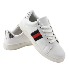 Zapatillas clásicas blancas D1903-319 blanco negro rojo 3