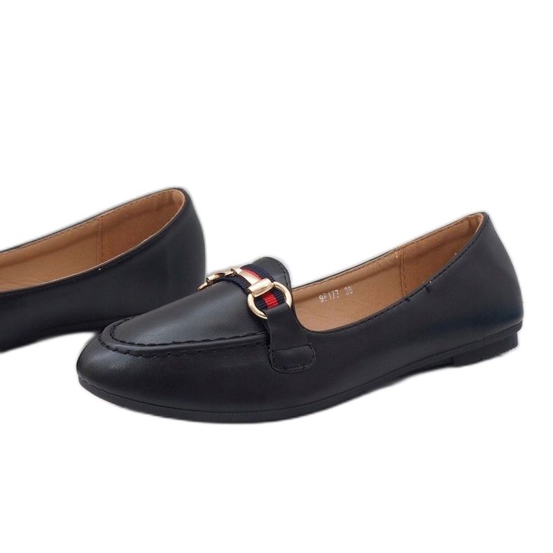 Mocasines bailarina en piel ecológica negra 9F177 negro 1