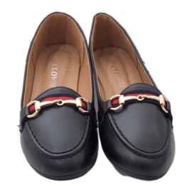 Mocasines bailarina en piel ecológica negra 9F177 negro 2