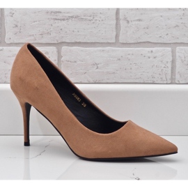 Tacones de gamuza beige clásicos X8053 2 Tacones de gamuza beige clásicos X8053 2