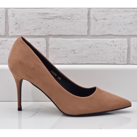 Tacones de gamuza beige clásicos X8053 3