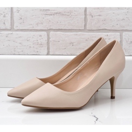 Zapatos de salón beige con tacón K308 2
