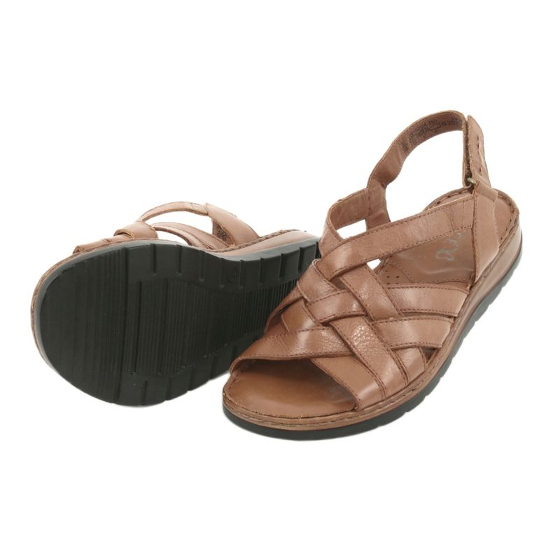 Sandalias caprice zapatos mujer piel marron marrón 5