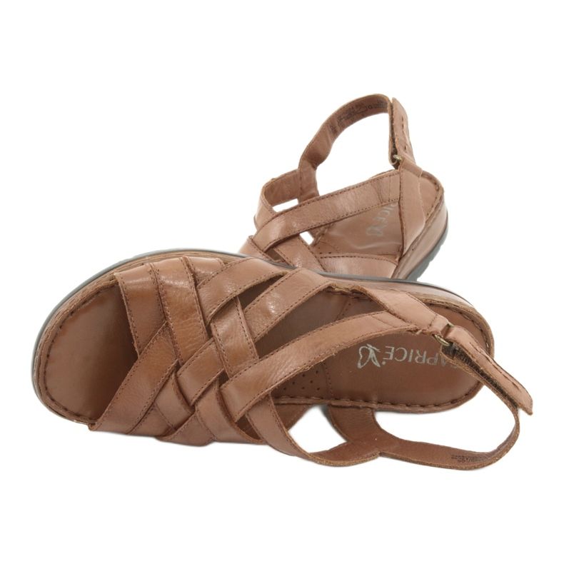 Sandalias caprice zapatos mujer piel marron marrón 6