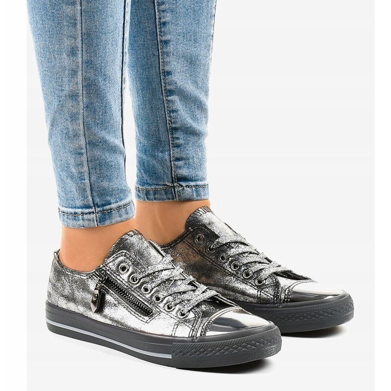Deportivas grises brillantes TL-64 1