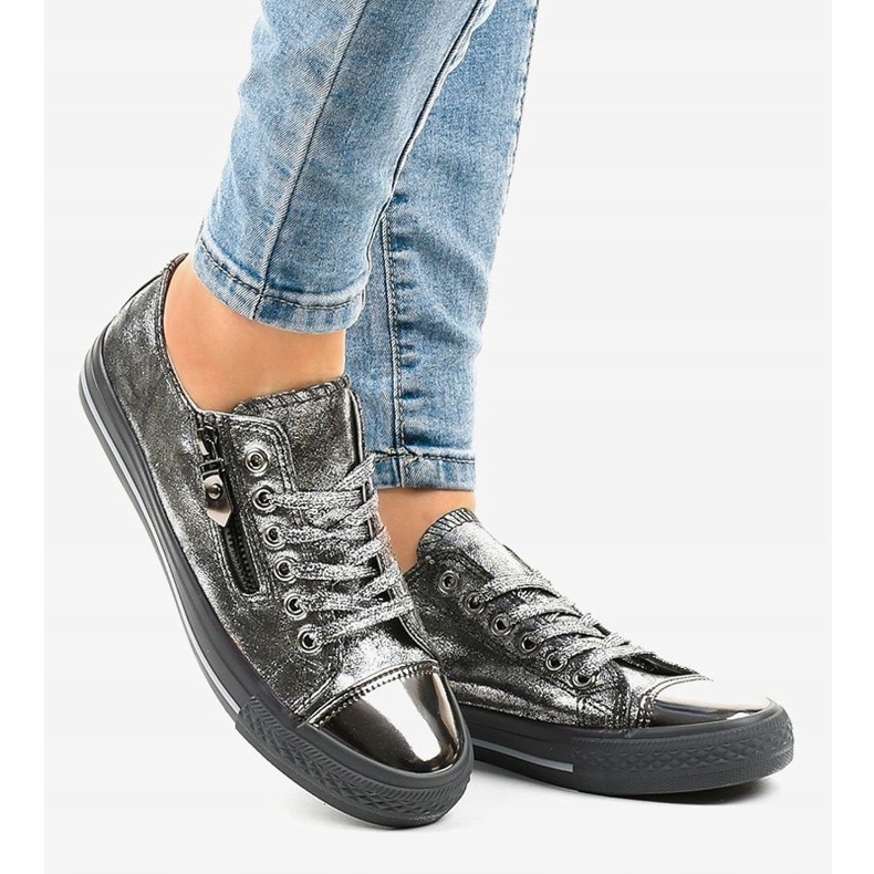 Deportivas grises brillantes TL-64 2