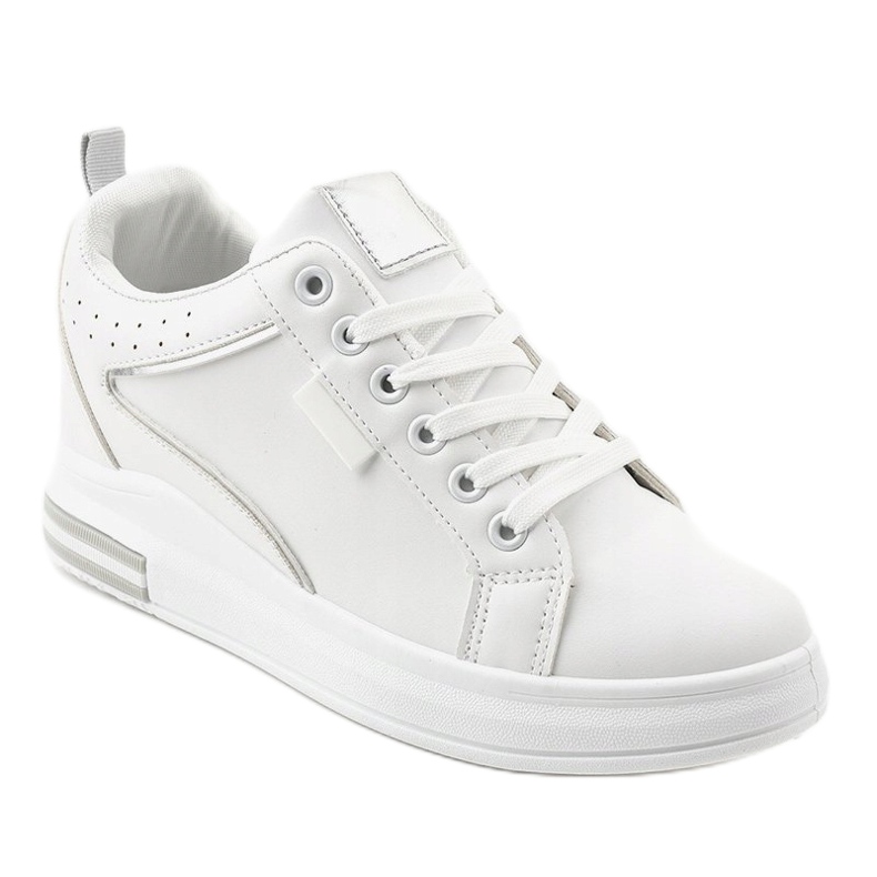 Zapatillas blancas en la cuña SC12 blanco 1