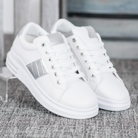 Weide Calzado deportivo con inserciones plateadas blanco 3