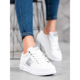 Weide Calzado deportivo con inserciones plateadas blanco 4