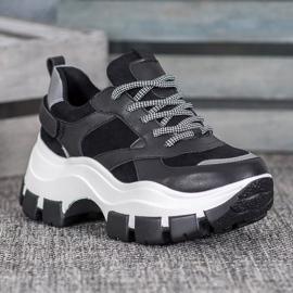 Weide Zapatillas negras en la plataforma negro 1 Weide Zapatillas negras en la plataforma negro 1