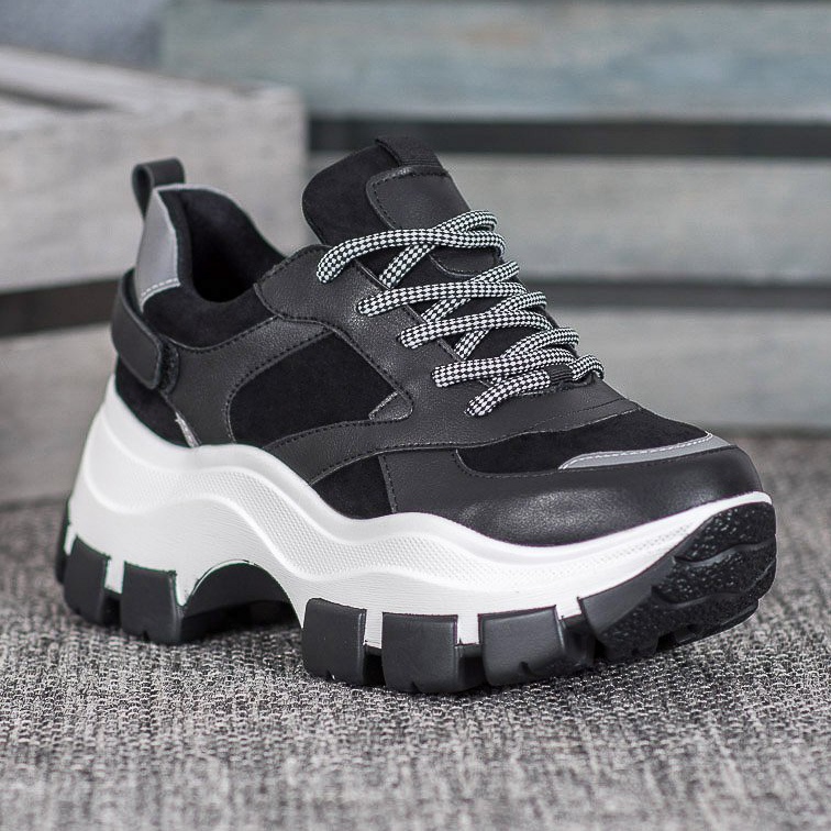 Weide Zapatillas negras en la plataforma negro 1 Weide Zapatillas negras en la plataforma negro 1