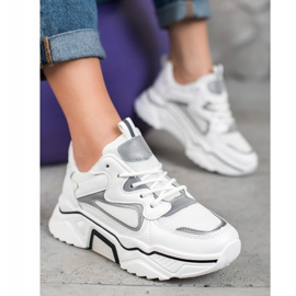 Weide Zapatillas de deporte de moda con malla blanco 5
