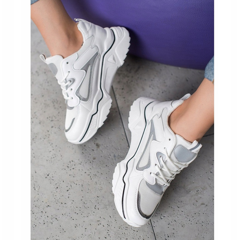 Weide Zapatillas de deporte de moda con malla blanco 1 Weide Zapatillas de deporte de moda con malla blanco 1