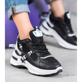 Weide Zapatillas de moda con inscripciones negro 2 Weide Zapatillas de moda con inscripciones negro 2