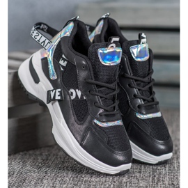 Weide Zapatillas de moda con inscripciones negro 1 Weide Zapatillas de moda con inscripciones negro 1