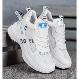 Weide Zapatillas de moda con inscripciones blanco 3
