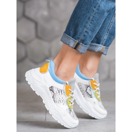 SHELOVET Zapatillas de moda blanco multicolor 1 SHELOVET Zapatillas de moda blanco multicolor 1
