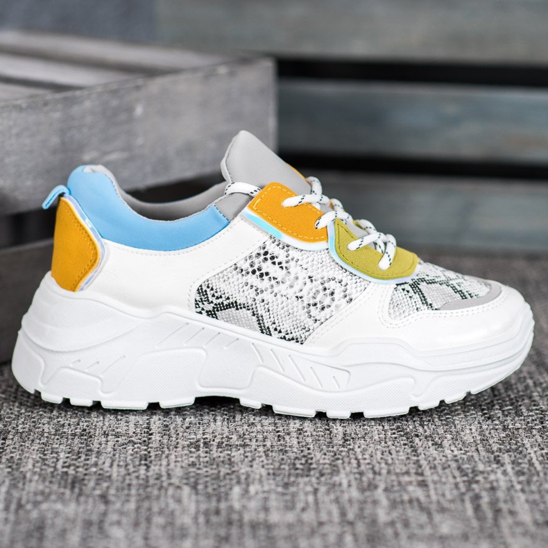 SHELOVET Zapatillas de moda blanco multicolor 2