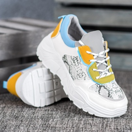 SHELOVET Zapatillas de moda blanco multicolor 3
