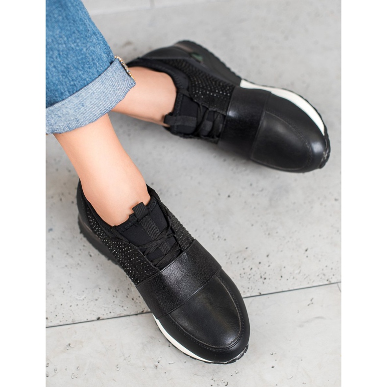 RTX WALK Zapatillas negras con cristales negro 1