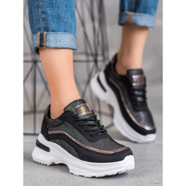 SHELOVET Calzado deportivo de moda negro 1