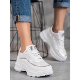 SHELOVET Calzado deportivo de moda blanco amarillo 1