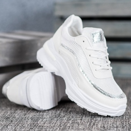 SHELOVET Calzado deportivo de moda blanco amarillo 4