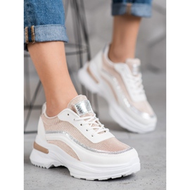 SHELOVET Calzado deportivo de moda blanco marrón 1