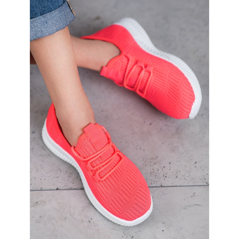 SHELOVET Zapatos textiles cómodos rosado 1