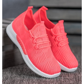 SHELOVET Zapatos textiles cómodos rosa 2