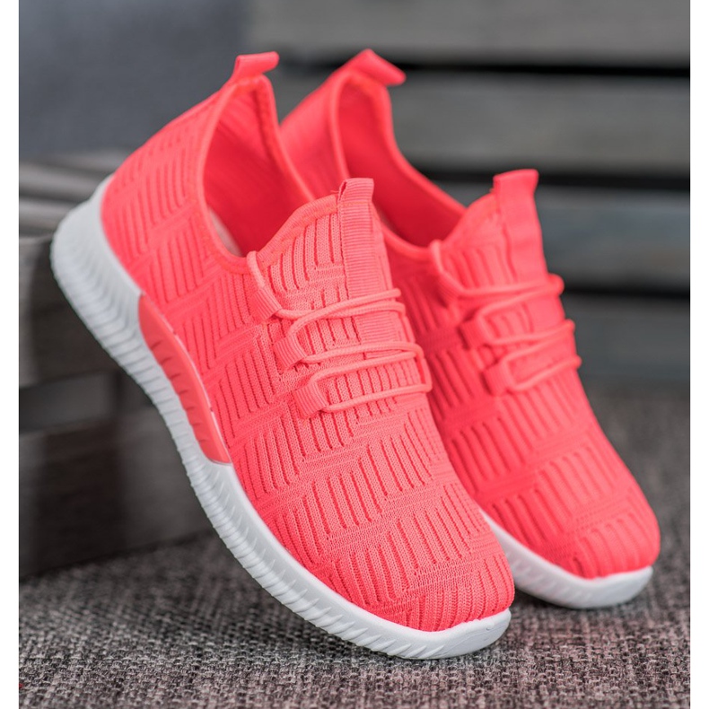 SHELOVET Zapatos textiles cómodos rosa 2