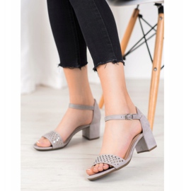 Filippo Sandalias elegantes con tacones altos gris 2