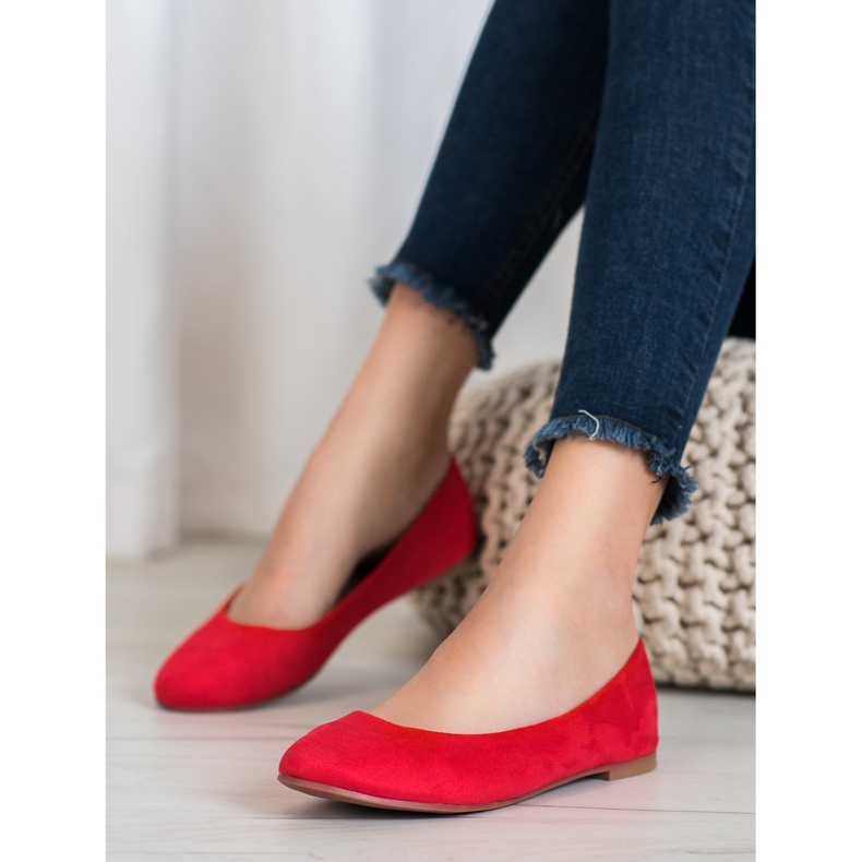 Best Shoes Bailarinas de ante rojo 1