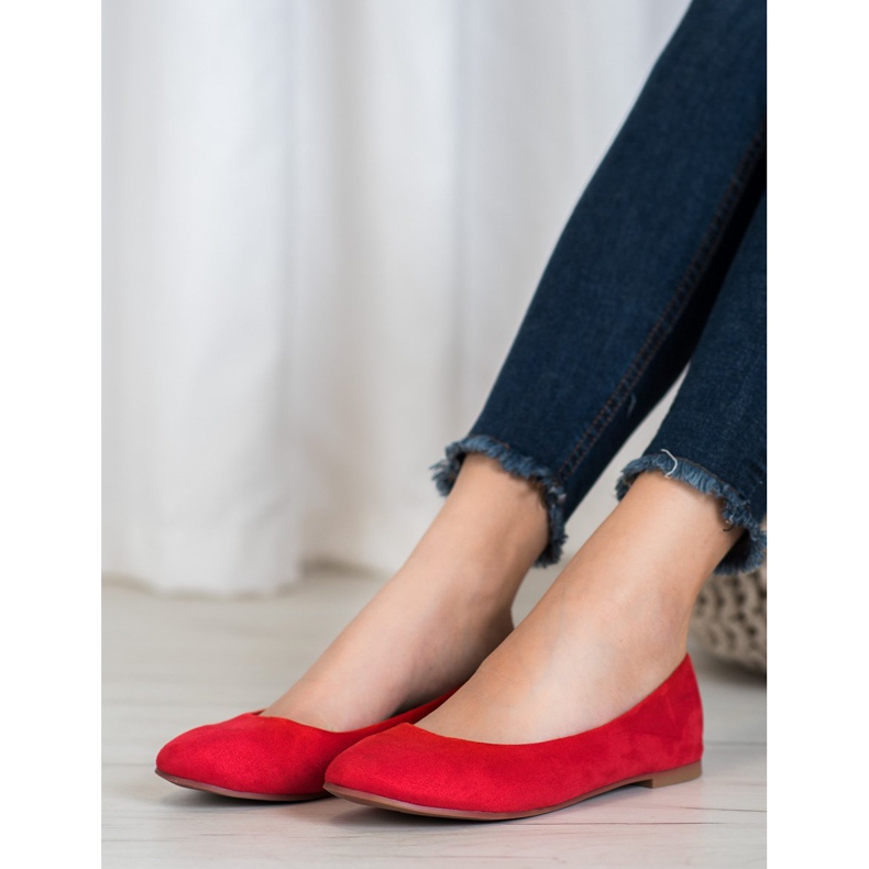 Best Shoes Bailarinas de ante rojo 2