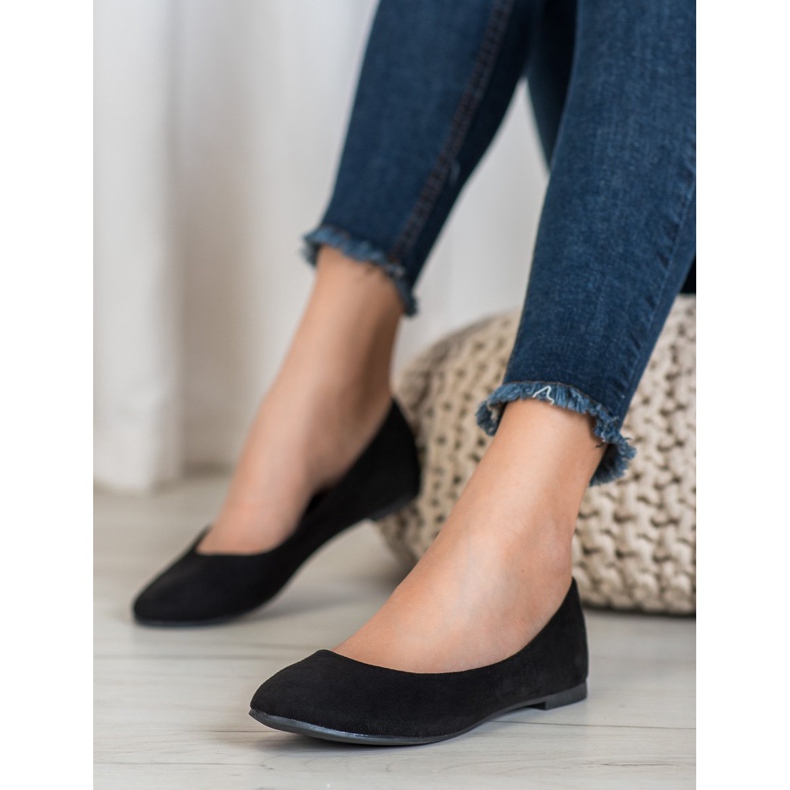 Best Shoes Bailarinas de ante negro 1